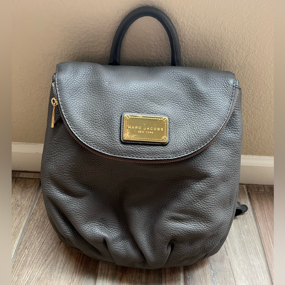 Marc Jacobs Grey Leather Backpack